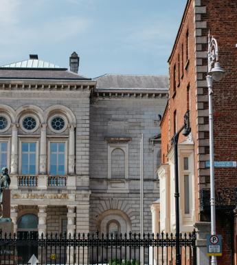 A view of the Merrion Square facade of National Gallery of Ireland