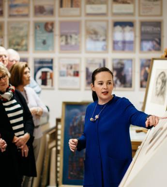 Niamh MacNally giving a tour of the Print Room. © National Gallery of Ireland. 