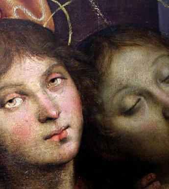 Detail showing the figure of John the Evangelist after cleaning. © National Gallery of Ireland.