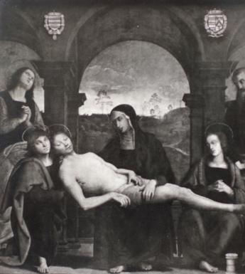 Perugino's 'The lamentation over the dead Christ' photographed in 1931, after its acquisition. © National Gallery of Ireland.