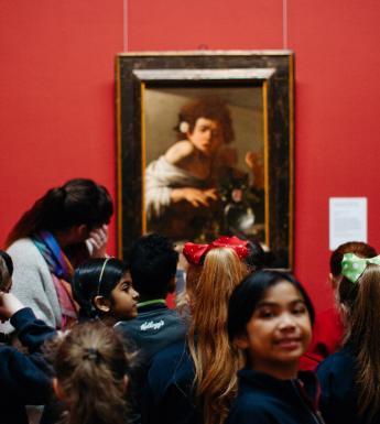 A school tour of the Beyond Caravaggio exhibition. © National Gallery of Ireland.