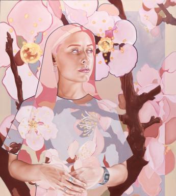 Shane Berkery (b.1992), 'Lady and the Cherry Blossoms', 2017. © the artist. Photo © National Gallery of Ireland.