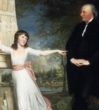 Frederick Hervey with his Granddaughter Lady Caroline Crichton, in the Gardens of the Villa Borghese, Rome