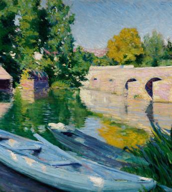 Roderic O'Conor, 'The Bridge at Grez', c1889-90. Private Collection. Photographer: Roy Hewson