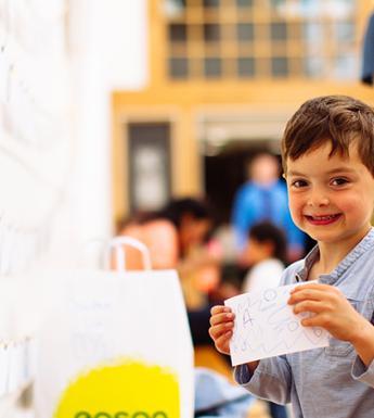 A child in the Maples and Calder Creative Space in the National Gallery of Ireland.