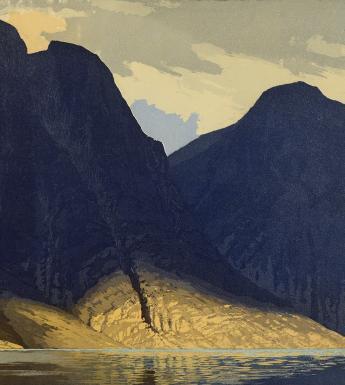 Edward L. Lawrenson, Sognefjord, 1924 - detail. The British Museum: © The Trustees of the British Museum. 