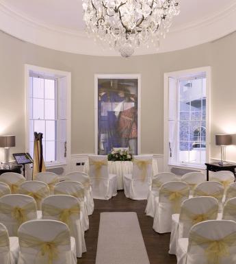The space in No.5 South Leinster Street set up for a wedding ceremony