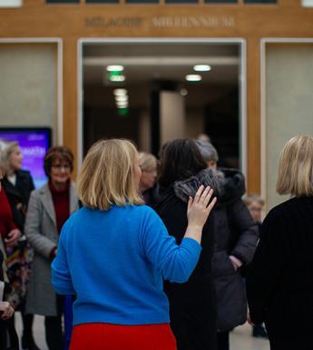 Photo of a group of people on a guided tour in the National Gallery of Ireland