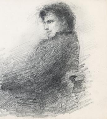Pencil drawing of W.B. Yeats