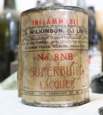 Old tin of lacquer found during refurbishment