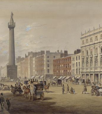 Watercolour of Sackville Street in Dublin