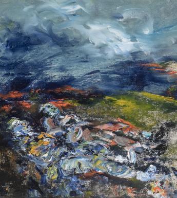 An expressionistic painting. 