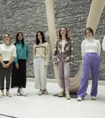 A group photograph of the young curators behind the Gallery's new exhibition, Boring Art?