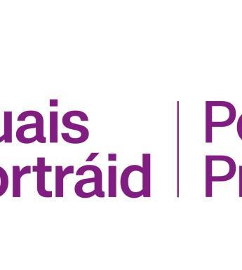 AIB logo with text reading Portrait Prize in English and Irish