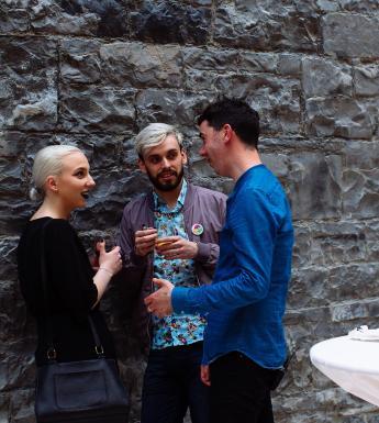 Joe Caslin at the launch of Finding Power in the National Gallery of Ireland.