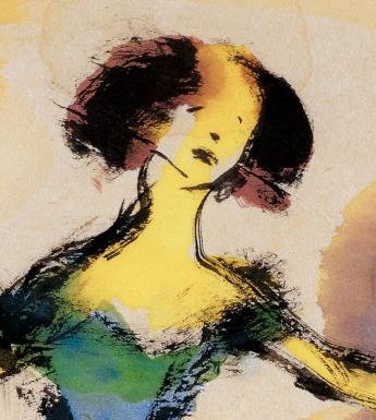 Emil Nolde (1867-1956), 'Singer (in a green dress)' - detail, 1910-11. © Nolde Stiftung Seebüll.