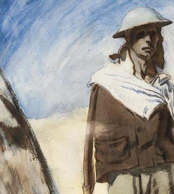 William Orpen (1878-1931), 'Man with a Cigarette', 1917 - detail. Photo © Imperial War Museum.