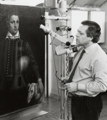 Sergio Benedetti at work in the Conservation Studio in the National Gallery of Ireland.