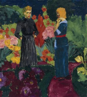 Emil Nolde (1867-1956), 'Two Women in a Garden', 1915. Copyright the artist's estate.