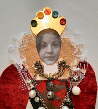 Collage portrait in sixteenth-century costume