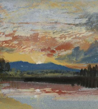 Watercolour painting of a sunset