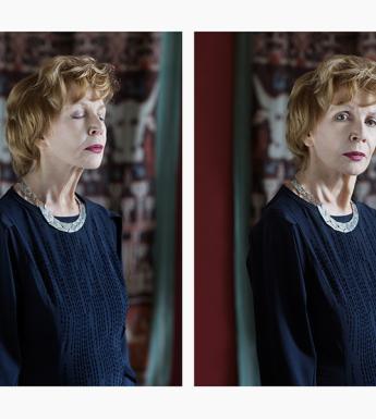 Photographic diptych portrait of Edna O'Brien by Mandy O'Neill