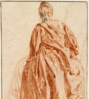 A chalk drawing of a woman
