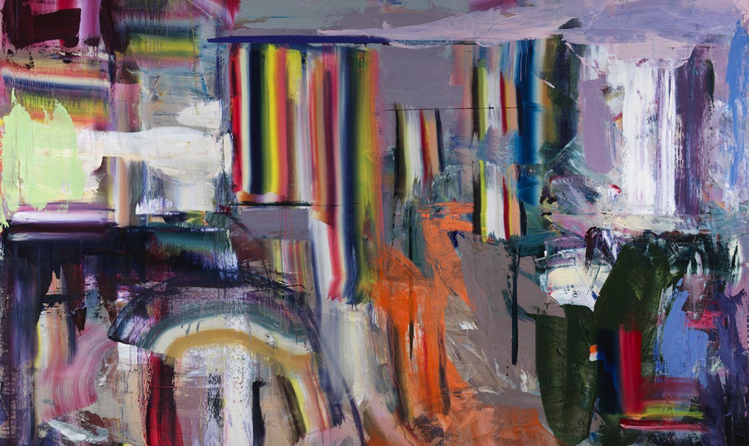 A colourful oil on canvas painting