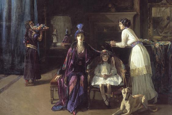 John Lavery (1856-1941), 'The Artist's Studio: Lady Hazel Lavery with her Daughter Alice and Stepdaughter Eileen', 1910-1913. © National Gallery of Ireland.