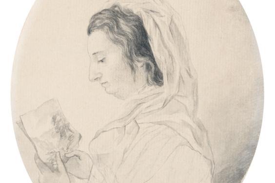 Maria Spilsbury Taylor, 'Self-portrait holding drawing', c.1815. Image © National Gallery of Ireland.