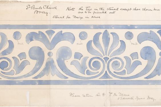 Thomas Manly Deane, 'Saint Paul's Church Bray, Stencil for Frieze in Nave', c.1880. © National Gallery of Ireland