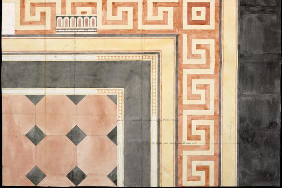 Francis Fowke (1823-1865), 'Full size detail of the National Gallery tile paving', 1861. © National Gallery of Ireland