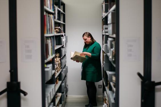Dr Kathryn Milligan in the Centre for Study of Irish Art. © National Gallery of Ireland.