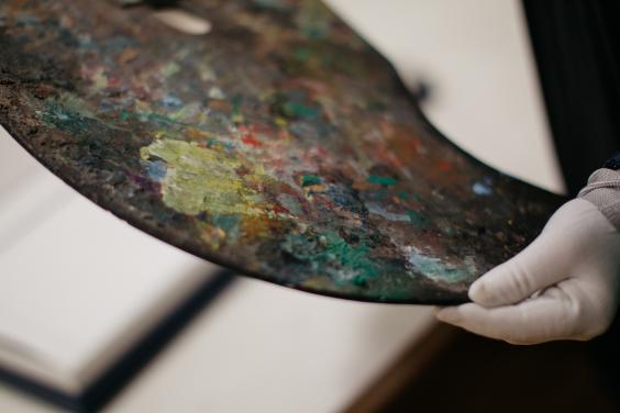 Paint palette from the archives in the Centre for the Study of Irish Art. © National Gallery of Ireland.