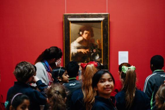 A school tour of the Beyond Caravaggio exhibition. © National Gallery of Ireland.