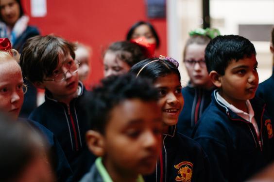 A school tour of the Beyond Caravaggio exhibition. © National Gallery of Ireland.