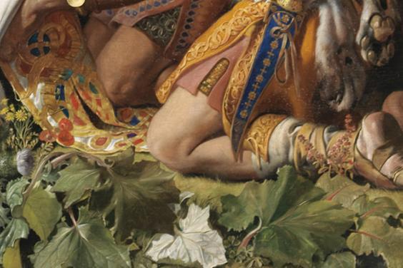 Detail of plants including ivy in Daniel Maclise's painting