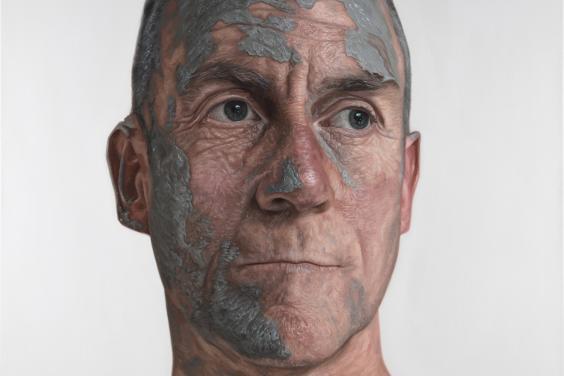 Kyle Barnes (b. 1986), 'Company Sargeant Gary Madden', 2018. Oil on canvas, 140 x 140 cm. © Kyle Barnes. Photo © National Gallery of Ireland