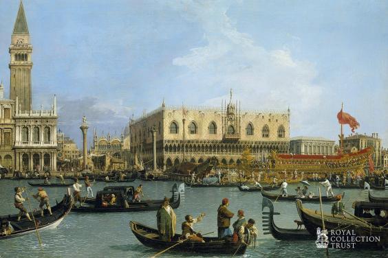 Canaletto, The Bacino di San Marco on Ascension Day (detail), c.1733-4, oil on canvas, Royal Collection Trust / © Her Majesty Queen Elizabeth II 2018.