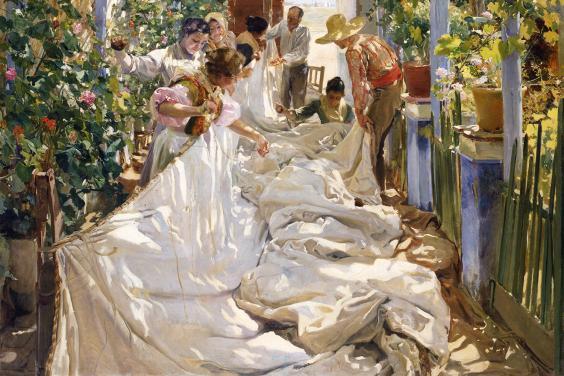 Joaquín Sorolla y Bastida (1863-1923), Sewing the Sail, 1896. 2019 © Photo Archive – Fondazione Musei Civici di Venezia