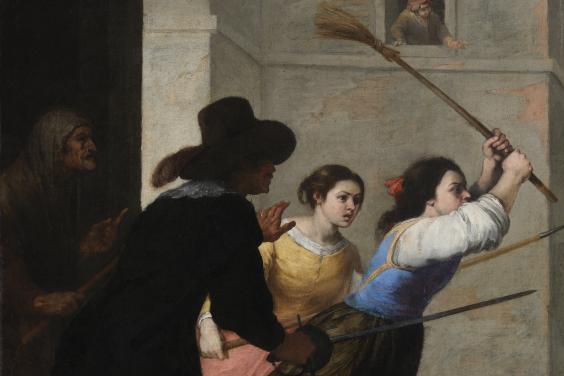 Detail from a Murillo painting showing facial expressions