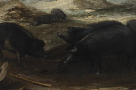Iberian pigs feature in Murillo's painting of the Prodigal Son Feeding Swine