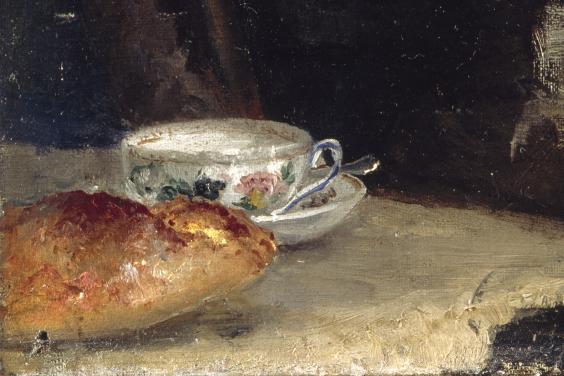 A cup and bread