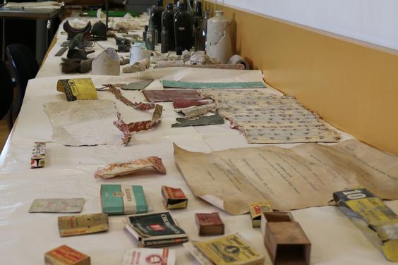 Found objects on a table