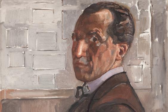 A self portrait of the artist, who turns his head towards the viewer.