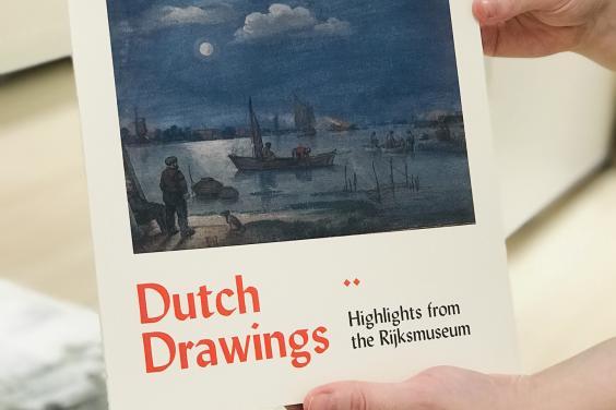The cover of the Dutch Drawings exhibition publication featuring Avercamp's nocturnal fishing scene