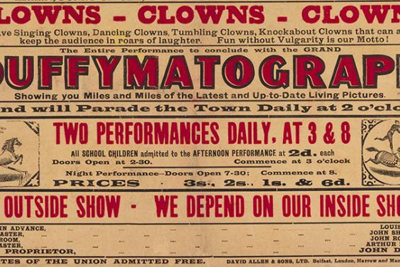 Detail from a Duffy's Circus poster, Yeats Archive, National Gallery of Ireland.