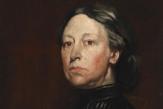 A painted portrait of Augusta Gregory.