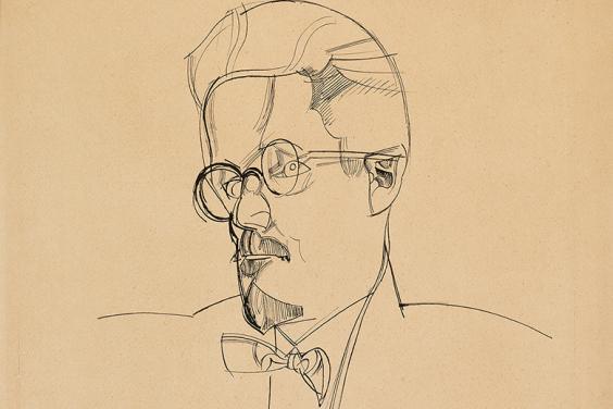 Line drawing of James Joyce