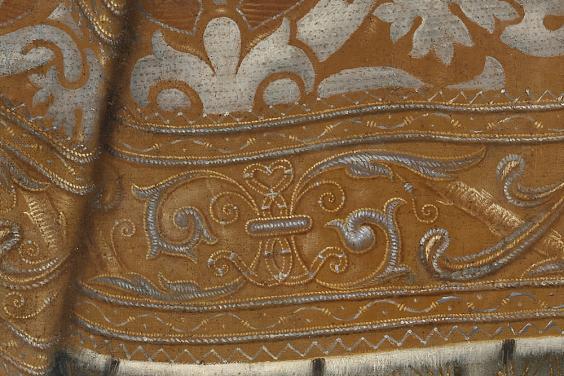 Detail of textiles in an oil painting